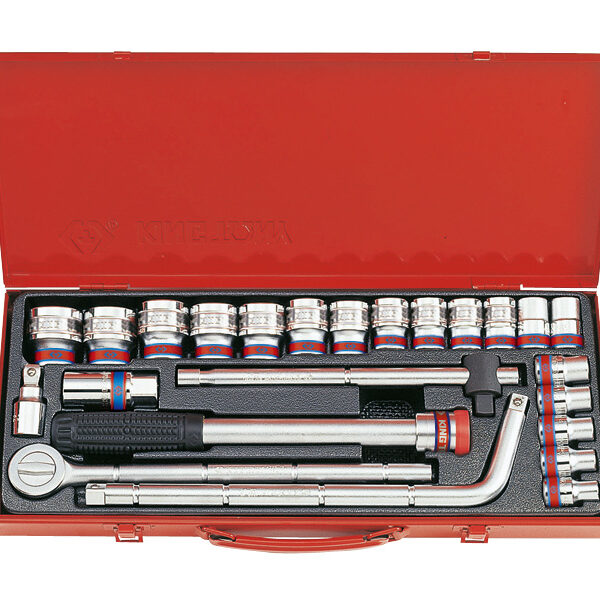 Komplet nasadek 1/2'' 24SZTUKI krótkie, 12-KĄTNE, grzechotka