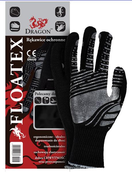 Rękawice bawełna+poliester, powlekane floatex 9