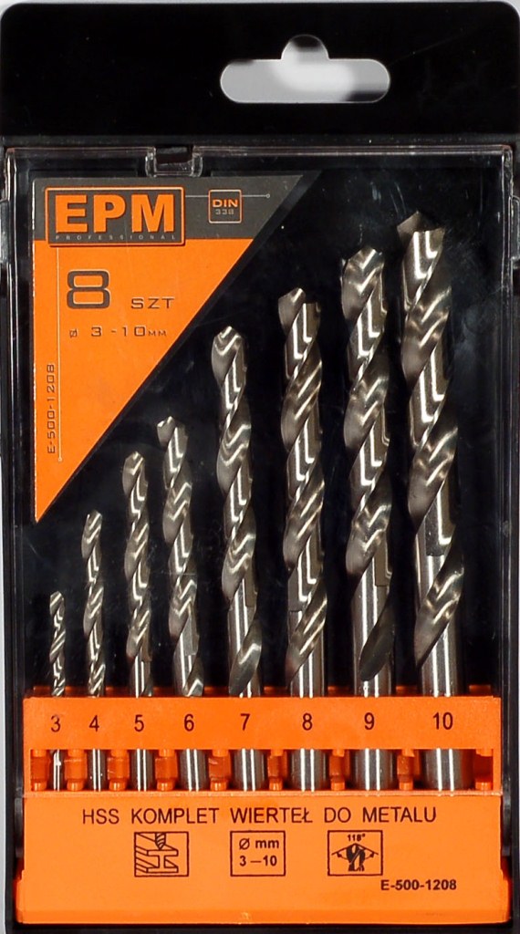 Zestaw wierteł HSS do metalu 3-10mm 8szt.