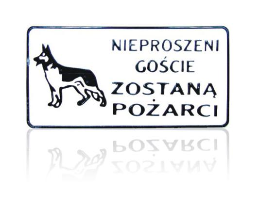 Tablica 15*29cm nieproszeni goście zostaną pożarci