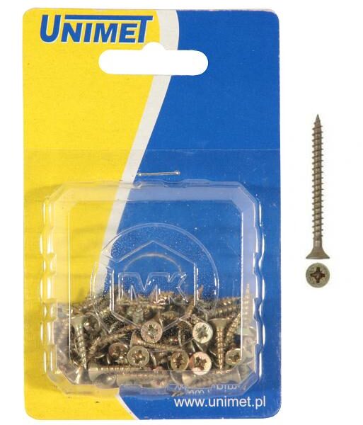 Wkręt do drewna ocynk zółty 4.0*45mm OP-50szt