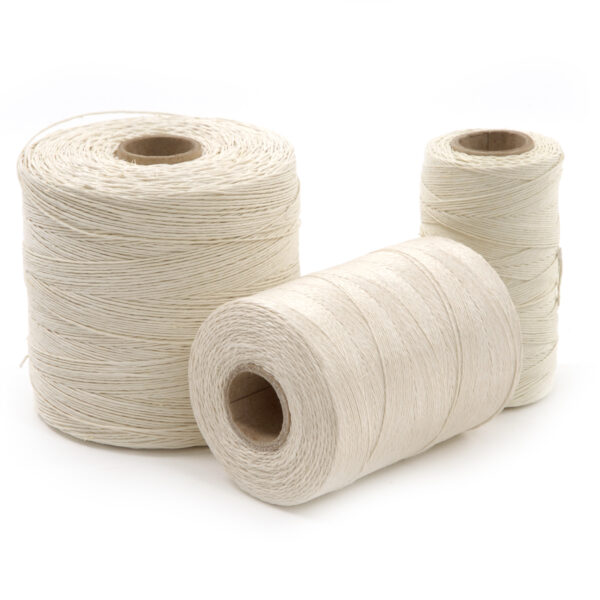 Nici lniane-bielone dratwa nabłyszczane TEX 150*3 25dkg