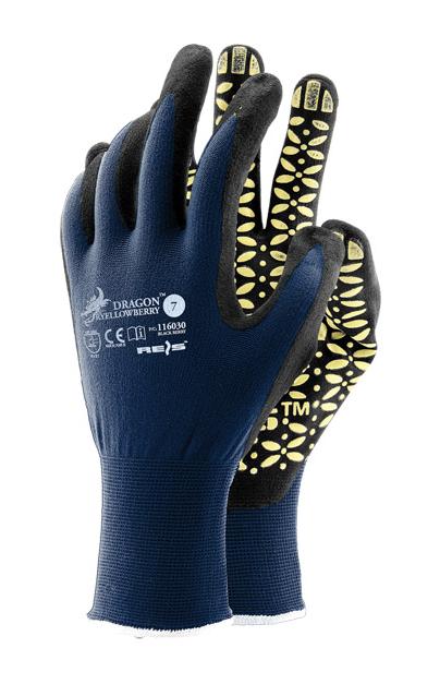 Rękawice lycra+nylon powlekane nitrylem ryellowberry 8