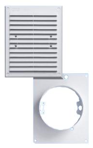 Kratka z wyjściem rurowym biała 175*175mm FI100mm
