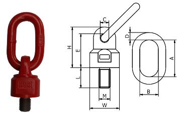 Śruba z uchem obrotowo uchylnym WSI M12*18mm 0.5T