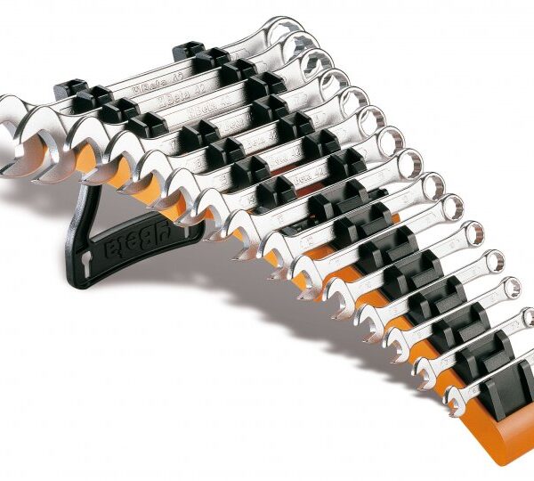 Komplet kluczy płasko-oczkowych 6-24mm ze stojakiem, 15szt
