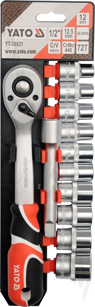 Zestaw kluczy nasadowych 1/2'' 12 części