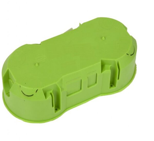 Puszka podtynkowa podwójna 60mm zielona