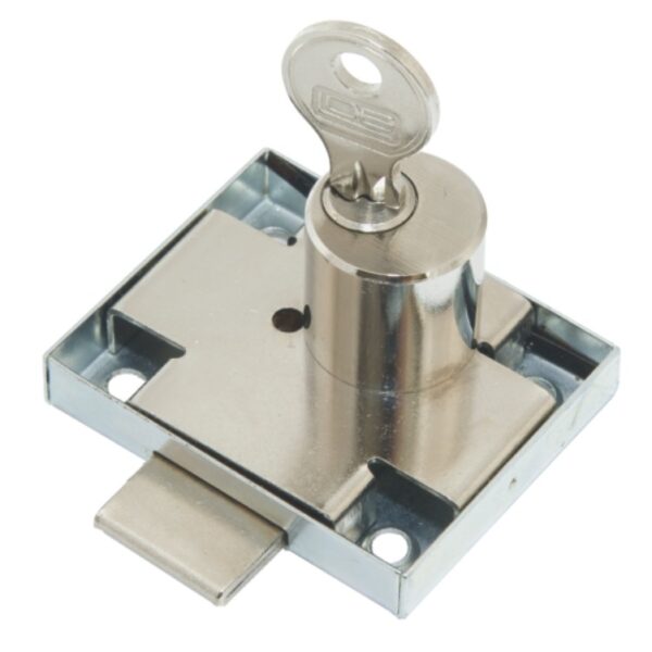 Zamek meblowy ZMB-2 niklowany prawy