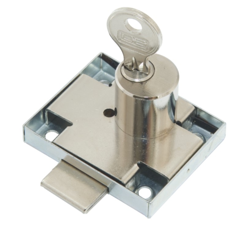 Zamek meblowy ZMB-2 niklowany prawy