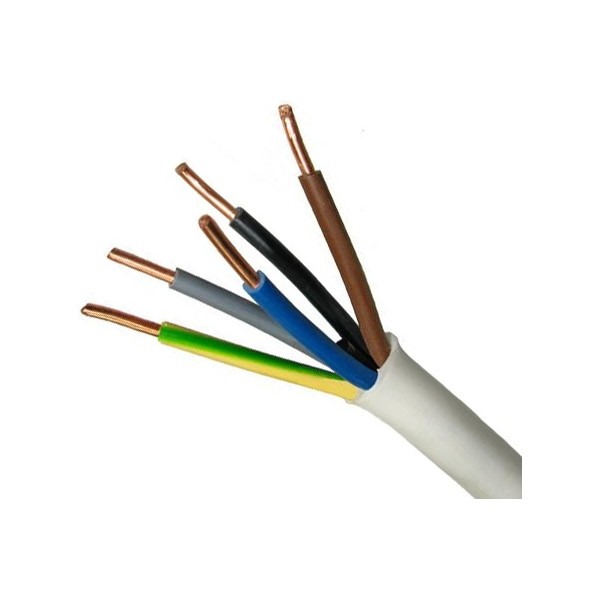 Przewód YDY 5X2,5 ŻO biały 450/750V