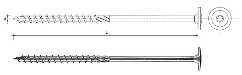 Wkręt do drewna z kołnierzem na torx ocynkowany 10*80mm T40
