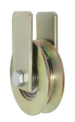 Rolka metalowa 79mm łożyskowana na teownik+uchwyt RJTM-79-22