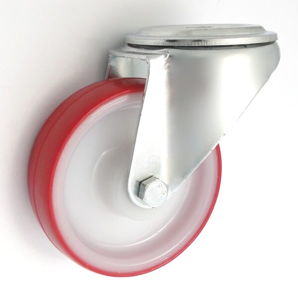 Koło tworzywo+poliuretan 100mm obudowa z otworem 17BC