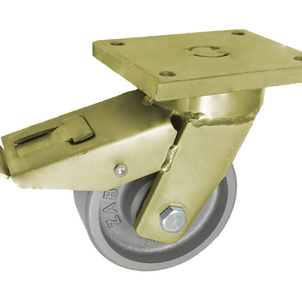 Koło żeliwne 125mm obudowa skrętna spawana+hamulec 25ZH