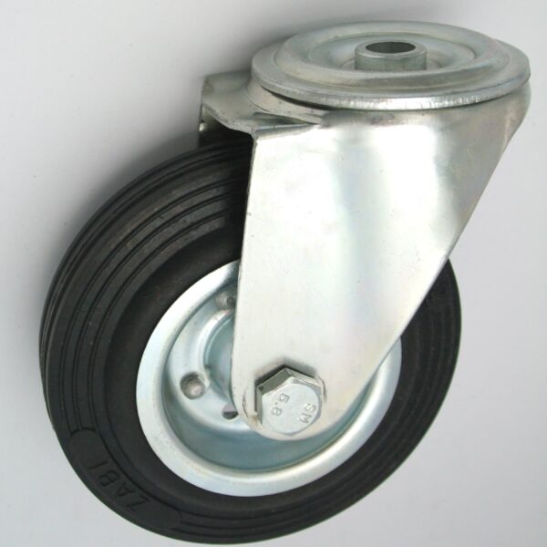 Koło metal-guma 125mm obudowa z otworem mniejsza obudowa 27M