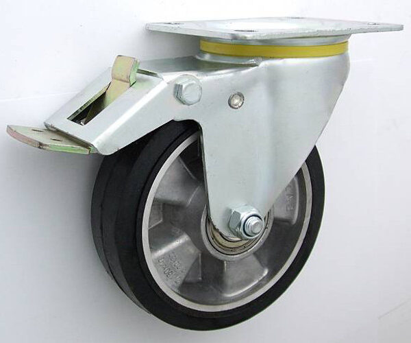 Koło aluminium-guma 160mm obudowa skrętna+ham. WZM. A45GWH