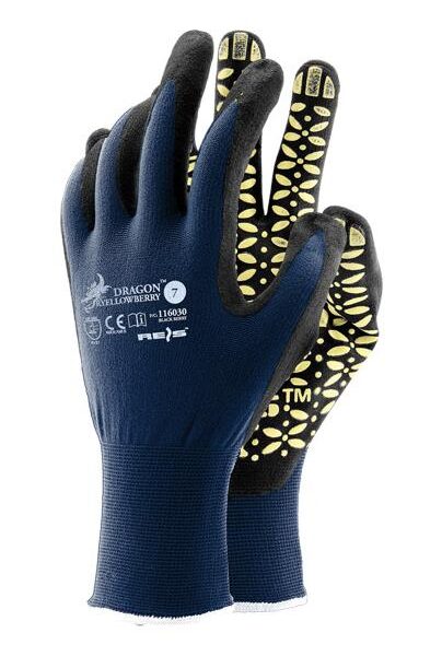 Rękawice lycra+nylon powlekane nitrylem ryellowberry 9