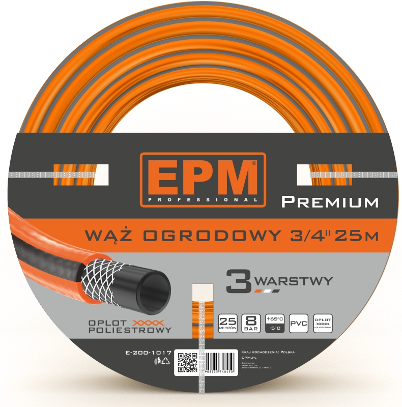 Wąż zbrojony do urządzeń zraszających 3/4 25mb premium