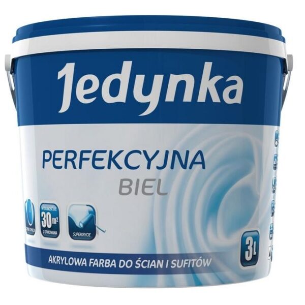 Jedynka farba akrylowa perfekcyjna biel plus 10L