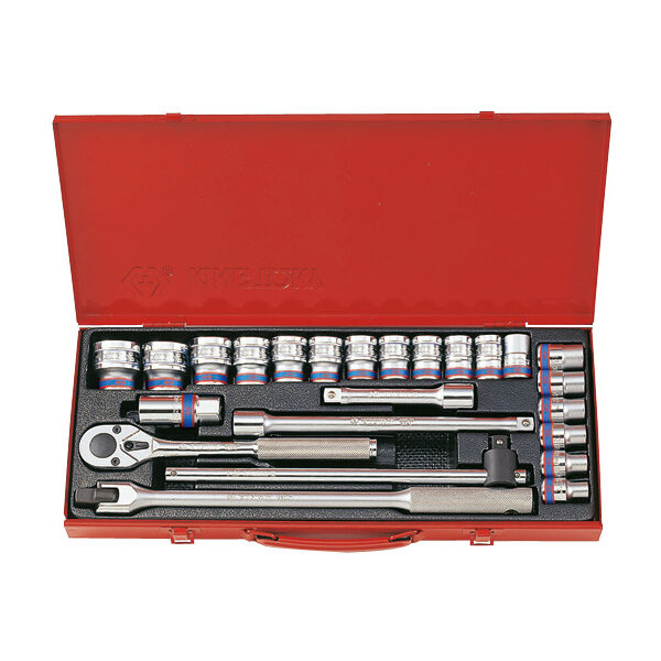 Komplet nasadek 1/2'' 24CZ.KRÓTKIE 6-KĄTNE 10-32mm