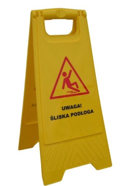 Stojak ostrzegawczy ''uwaga śliska podłoga''