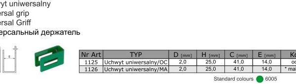 Uchwyt uniwersalny malowany 1126 zielony