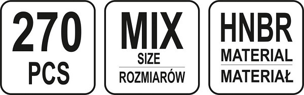 Zestaw 270 oringów do klimatyzacji materiał hnbr, zielon