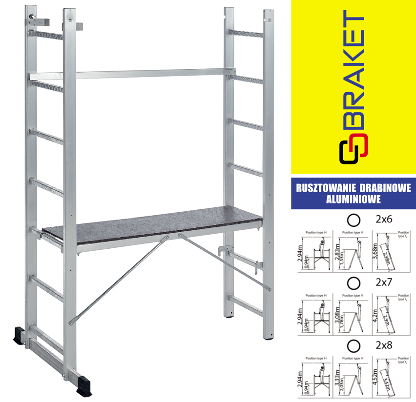 Rusztowanie aluminiowe drabinowe ECO 2X6