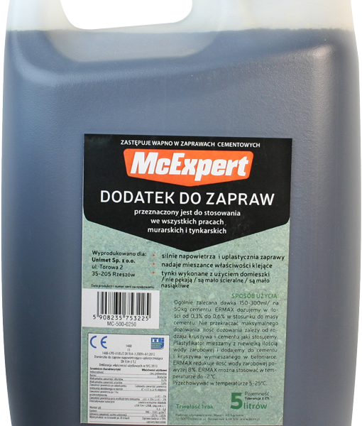 Dodatek do zapraw zastępujący wapno 5L