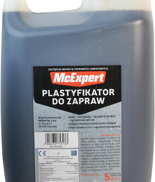 Plastyfikator do zapraw zastępujący wapno 5L