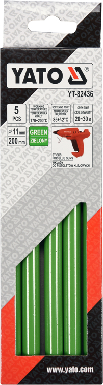 Wkłady klejowe 11,2X200mm 5szt zielone