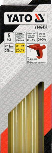 Wkłady klejowe 11,2X200mm 5szt zółte