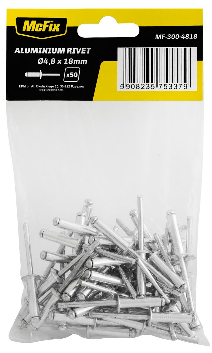 Nity aluminiowe OP-50szt 4.8*12mm