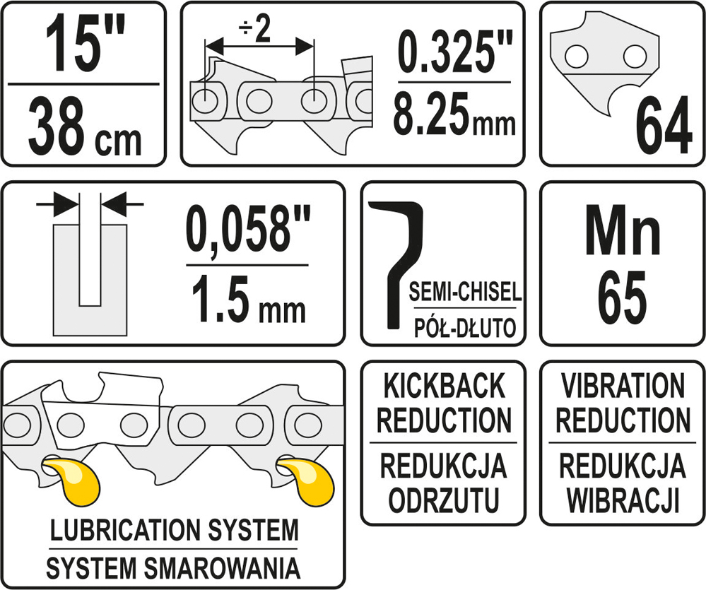 Łańcuch tnący do pilarki 15'' .325 1.5mm 64Z