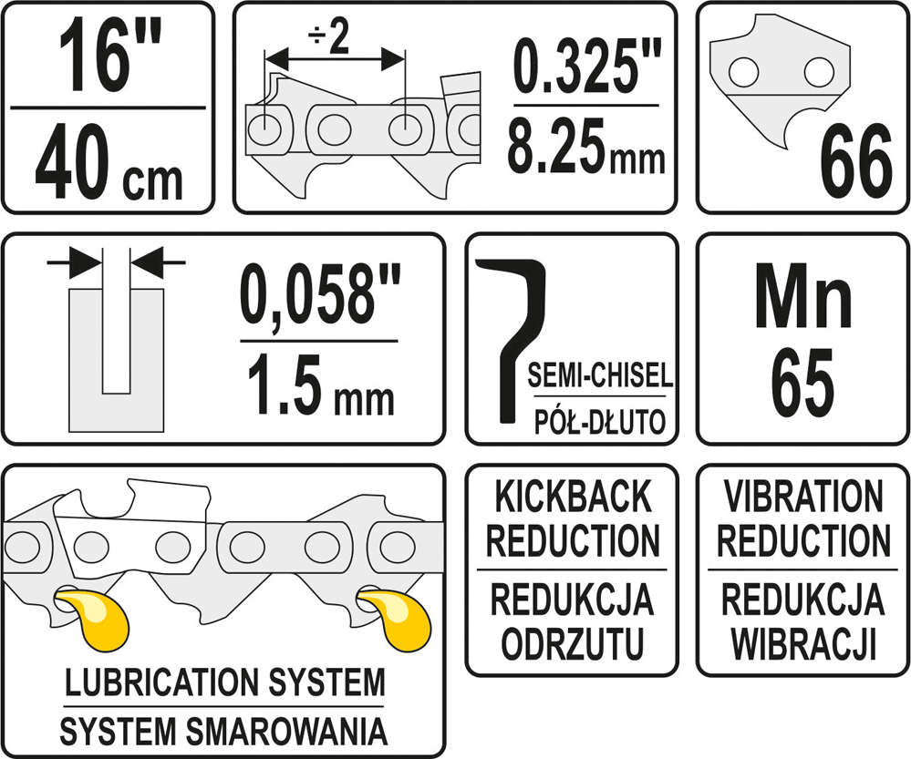 Łańcuch tnący do pilarki 16'' .325 1.5mm 66Z