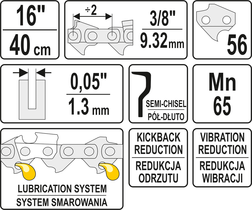 Łańcuch tnący do pilarki 16'' 3/8' 1.3mm 56Z