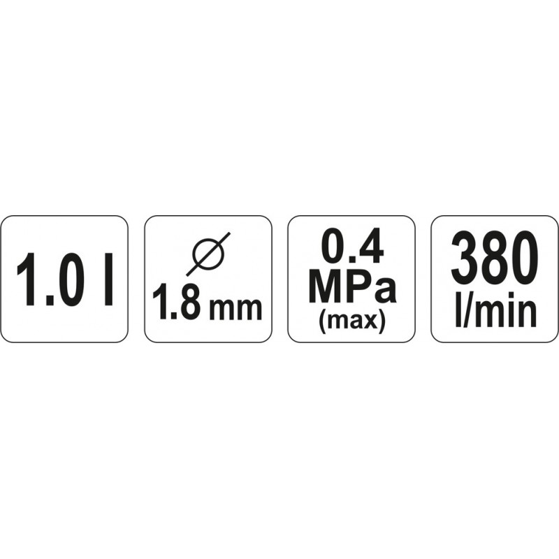 Pistolet lakierniczy z dolnym zbiornikiem 1L 1,8M