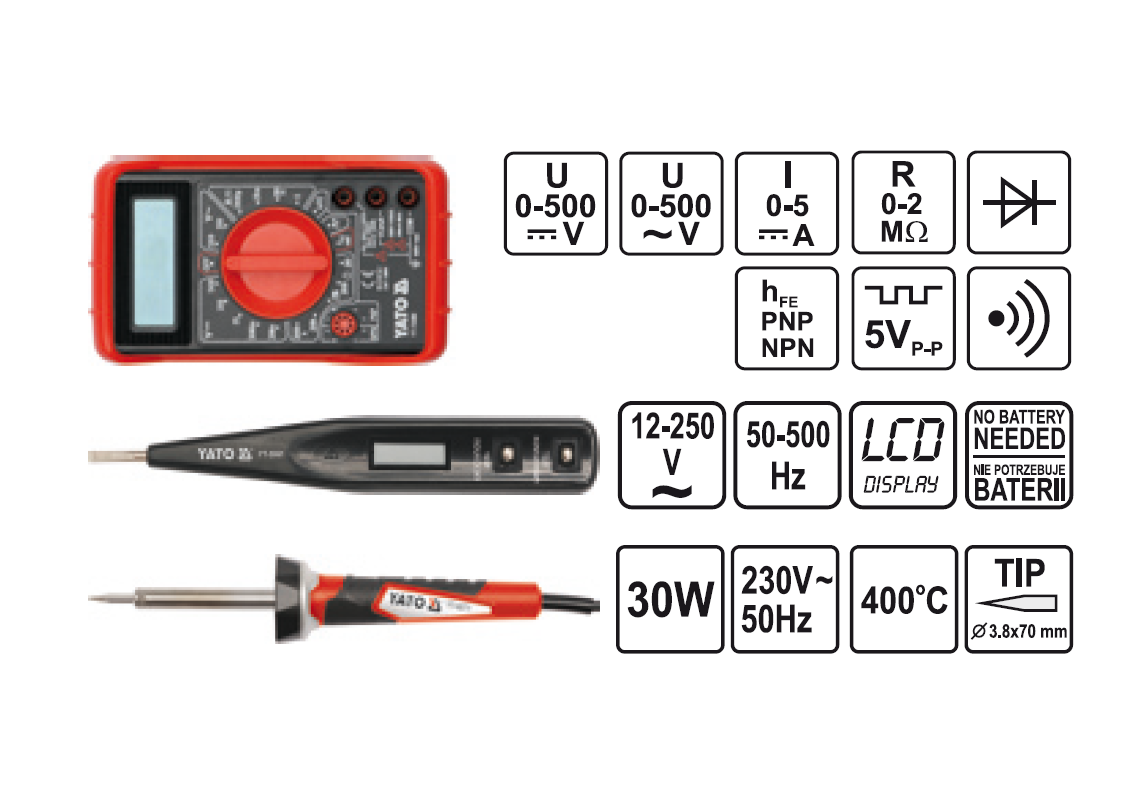 Zestaw narzędzi dla elektryków 68 części