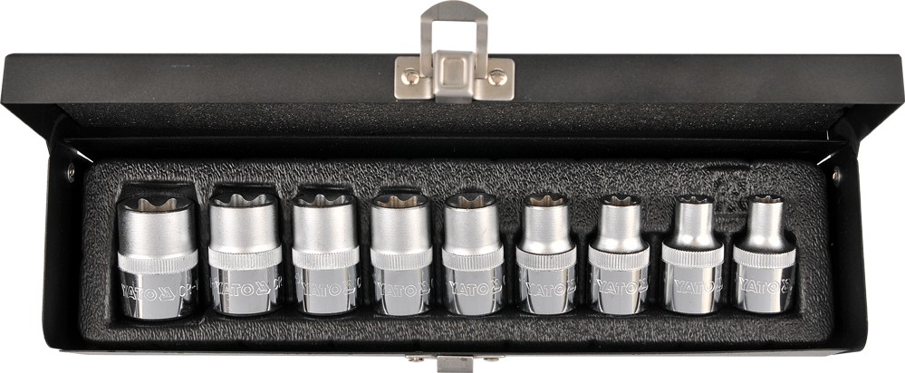 Klucze nasadowe torx E10-24 zestaw 9-SZTUKOWY