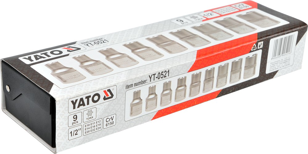 Klucze nasadowe torx E10-24 zestaw 9-SZTUKOWY