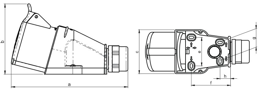 Gniazdo izolacyjne stałe 32A 400V czerwone 3P+N+Z IP44