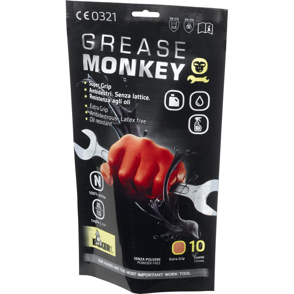Rękawice grease monkey R. L/9 nitrylowe 10 sztuk
