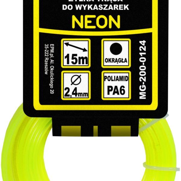 Żyłka do wykaszarki okrągła neon 1,6mm 15M