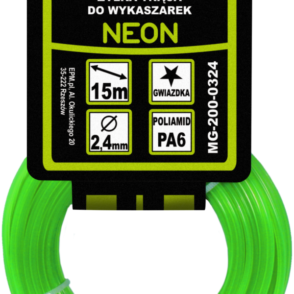 Żyłka do wykaszarki gwiazdka neon 2,0mm 15M