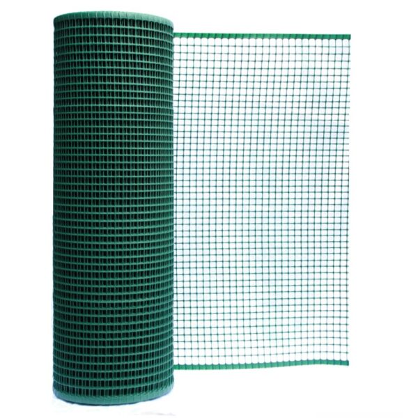 Siatka PVC kwadra 10 oczko 10mm 0.5M*50mb zielona