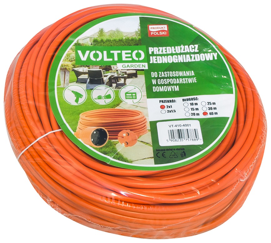 Przedłużacz ogrodowy 20M przewód H05VV-F 2*1mm