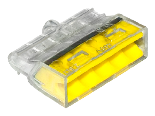 Szybkozłączka 5*0,5-2,5MM2 transparentna/żółty 10 sztuk