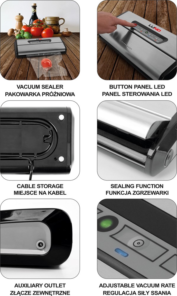 Pakowarka próżniowa do żywności 175W
