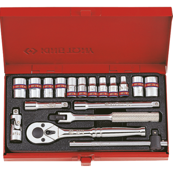 Zestaw nasadek 1/4'' krótkie 18 części 4-12mm
